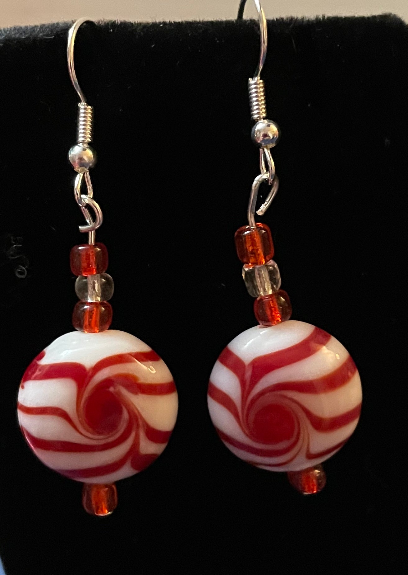 Peppermint Candy Glass Earrings