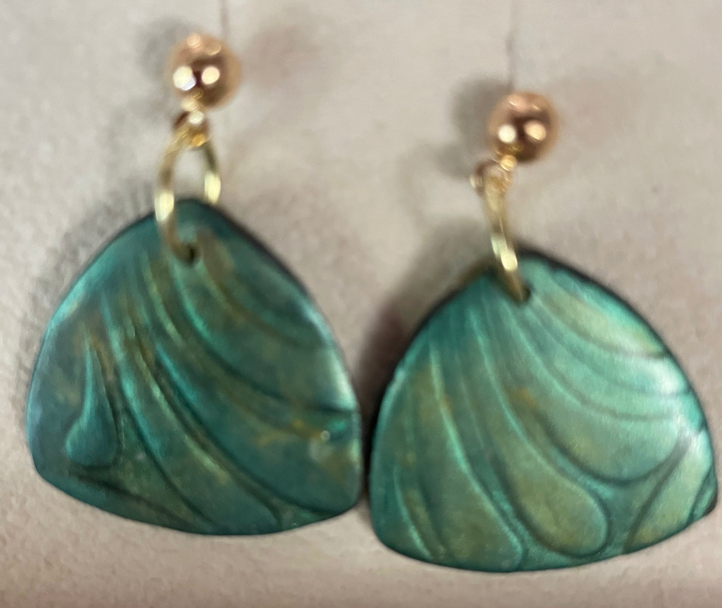 Sage and Gold Mica Earrings