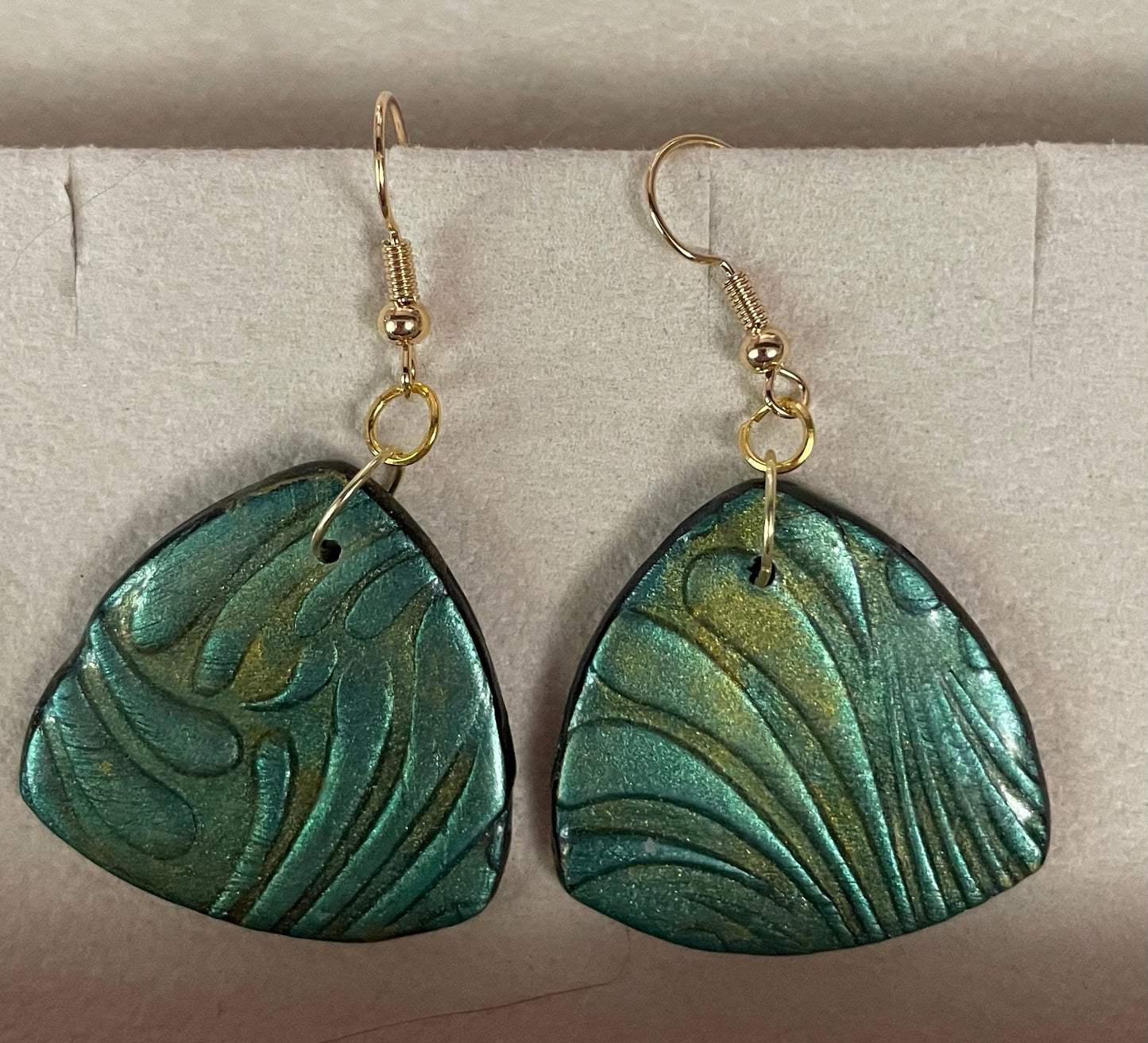 Sage and Gold Mica Earrings