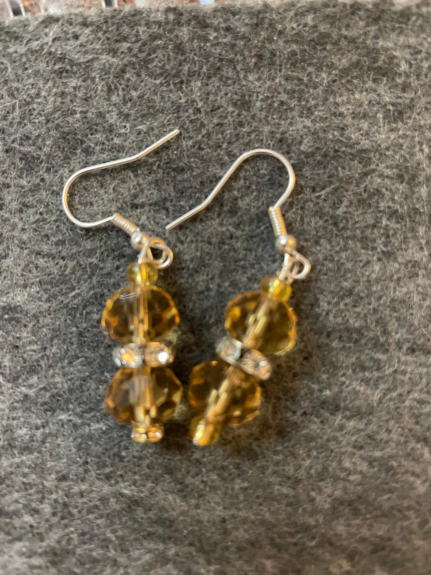 Faceted crystal with rondelle spacer earrings