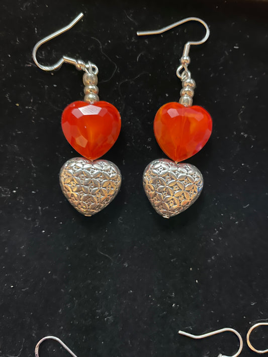 Double heart earrings