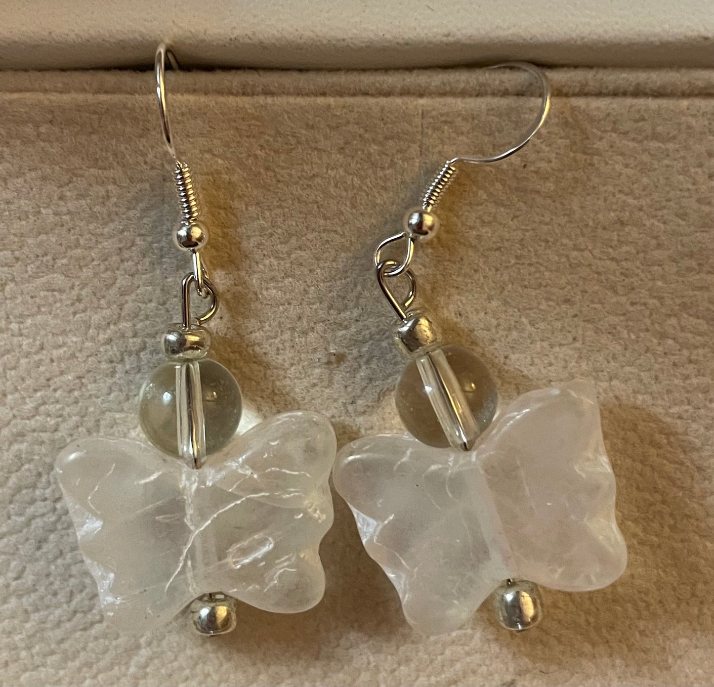 Opaque Glass Butterfly Earrings