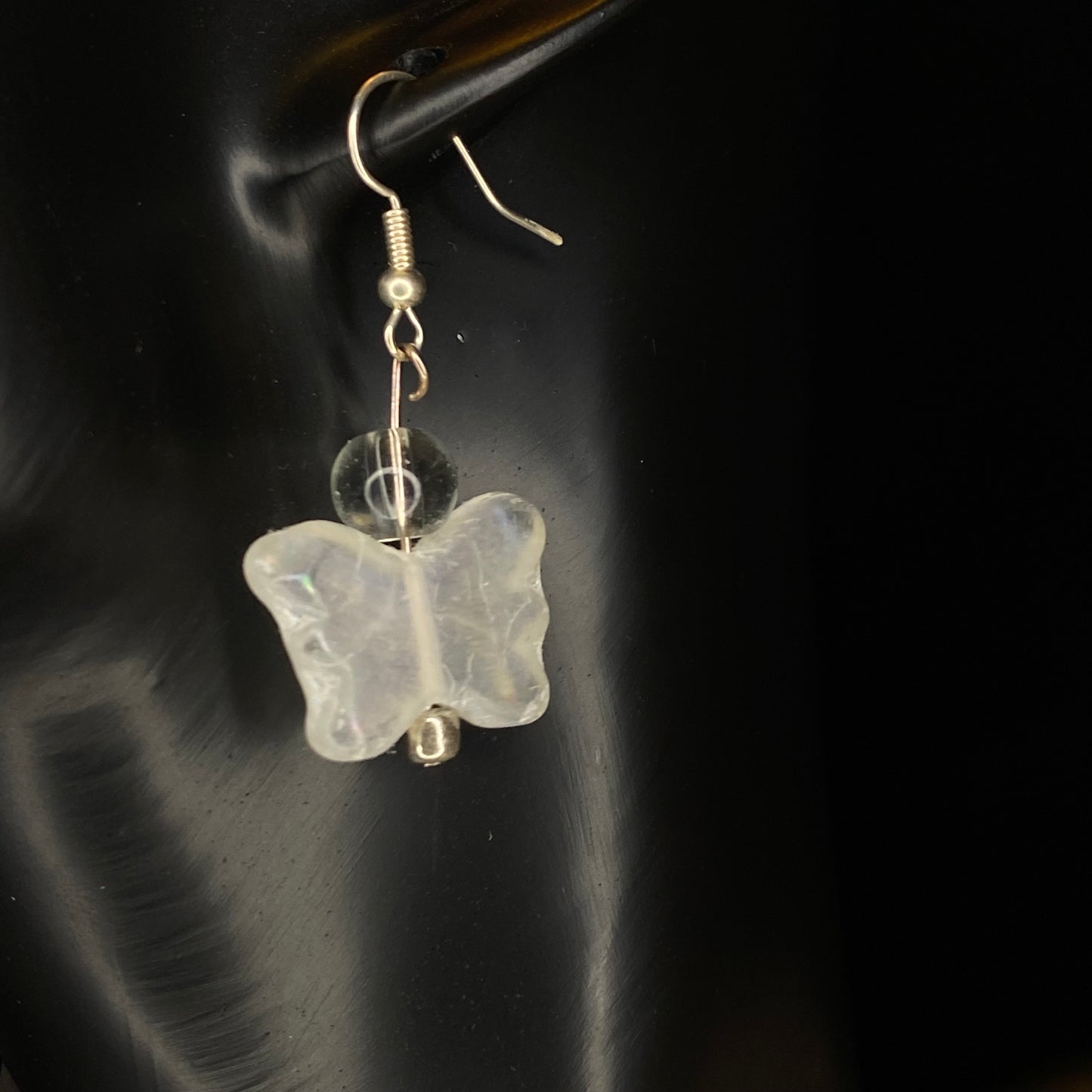 Opaque Glass Butterfly Earrings