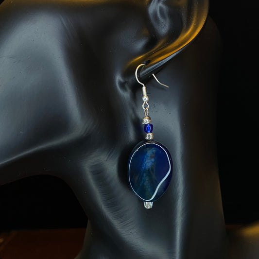 Dyed Blue Agate Earrings