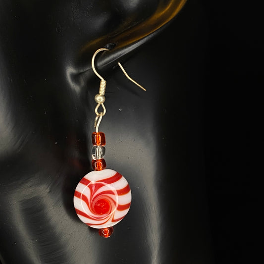 Peppermint Candy Glass Earrings