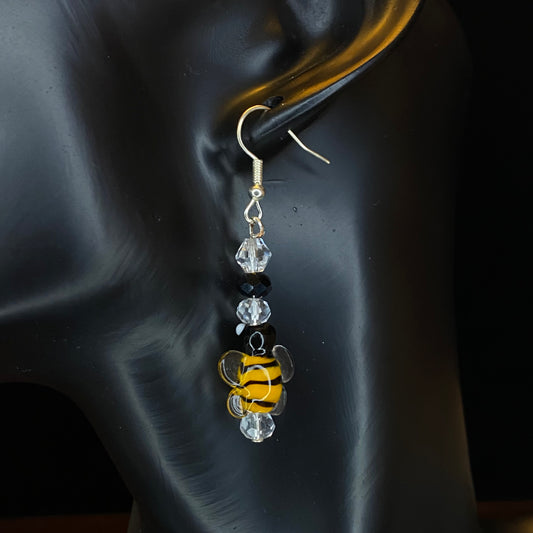 Glass Bee Earrings