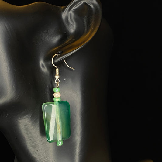 Dyed Agate Rectangle Earrings