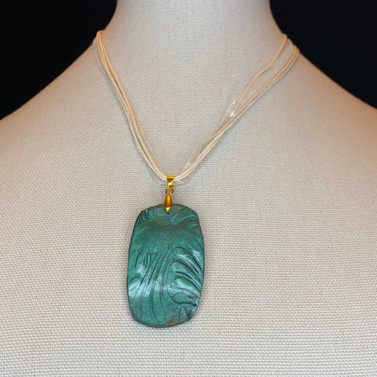 Jasper and Gold Mica Pendant Necklace