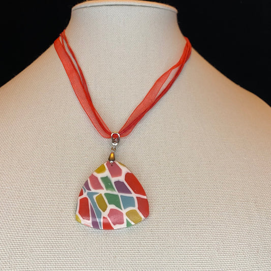 Stained Glass Puffy Triangle Pendant